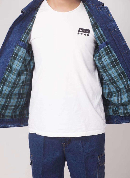 加絨加厚牛仔工作服